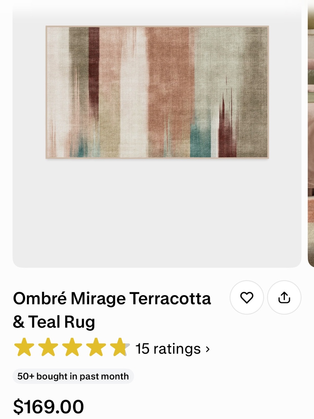 NWT Ruggable Modern Blush and Rust Abstract Rug (3’x5’) - Picture 3 of 4
